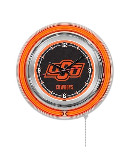 Oklahoma State Neon Clock 15