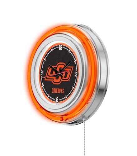 Oklahoma State Neon Clock 15