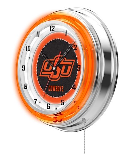 Oklahoma State Neon Clock 19