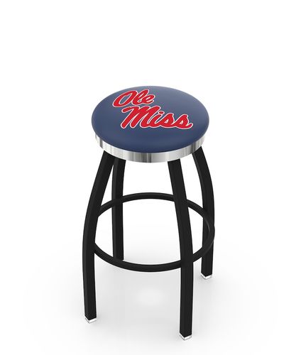 Ole Miss Chrome Ring Swivel Stool