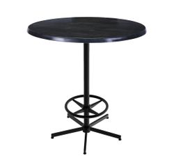Outdoor 36 Black Steel Top Retro Table