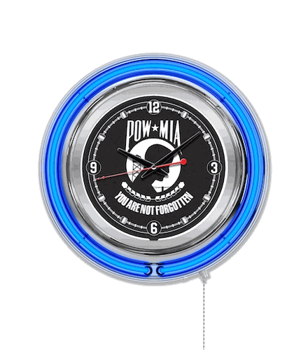 POW-MIA Neon Clock 15