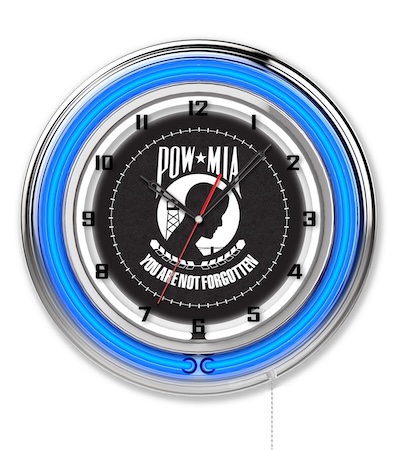 POW-MIA Neon Clock 19