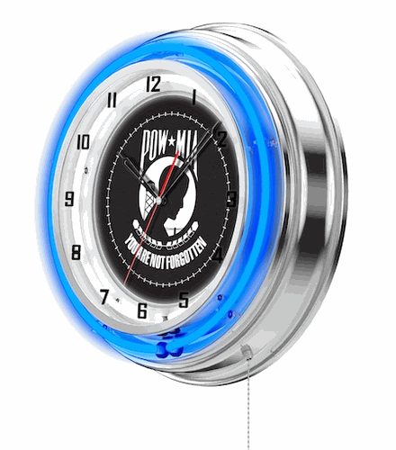 POW-MIA Neon Clock 19