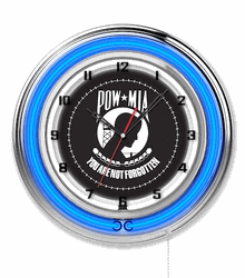 POW-MIA Neon Clock 19