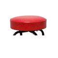 Red Retro Black Frame Swivel Bar Stool