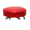 Red Retro Chrome Swivel Bar Stool