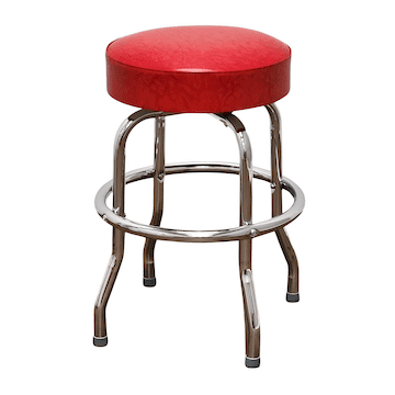 Red Retro Chrome Swivel Counter Stool