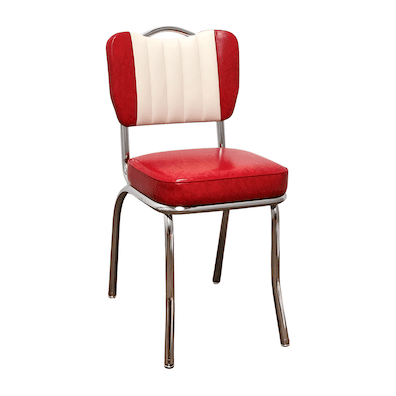 Red Retro Handle Back Dining Chair