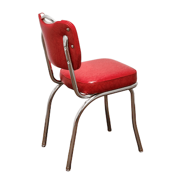 Red Retro Handle Back Dining Chair