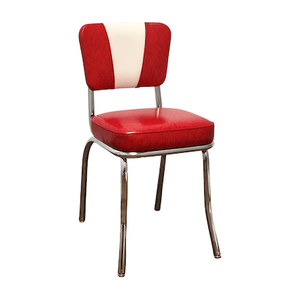 Red Retro V Back Dining Chair