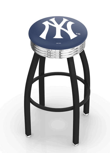 New York Yankees Black Diner Swivel Stool