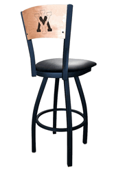 Virginia Military Wood Back Swivel Stool