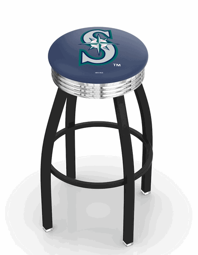 Seattle Mariners Black Diner Swivel Stool