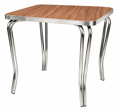 Walnut Formica Square Table