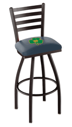 Notre Dame Shamrock Ladder Back Swivel Stool