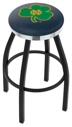 Notre Dame Shamrock Chrome Ring Swivel Stool