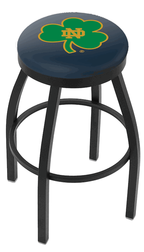 Notre Dame Shamrock Black Ring Swivel Stool