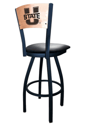 Utah State Wood Back Swivel Stool