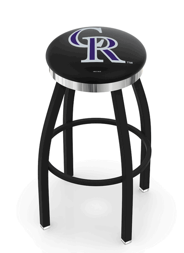 Colorado Rockies Chrome Ring Swivel Stool