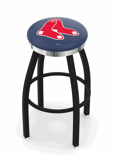 Boston Red Sox Chrome Ring Swivel Stool