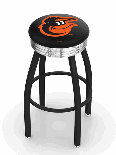 Baltimore Orioles Black Diner Swivel Stool