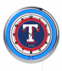 Texas Rangers Neon Clock 19
