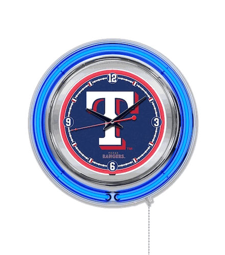 Texas Rangers Neon Clock 15