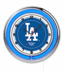 Los Angeles Dodgers Neon Clock 19