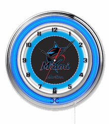 Miami Marlins Neon Clock 19