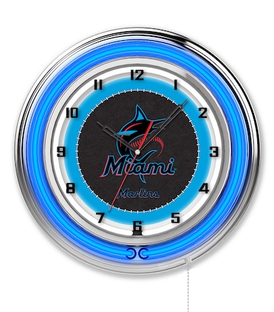 Miami Marlins Neon Clock 19