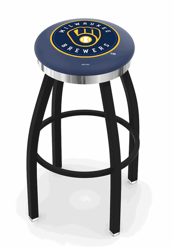 Milwaukee Brewers Chrome Ring Swivel Stool