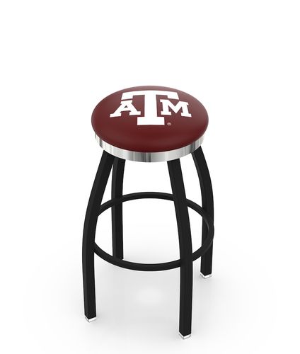 Texas A&M Chrome Ring Swivel Stool