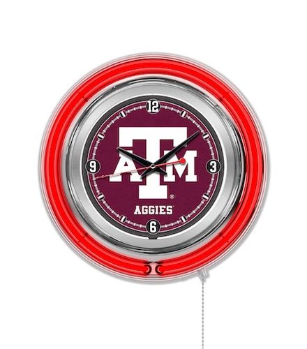 Texas A&M Neon Clock 15