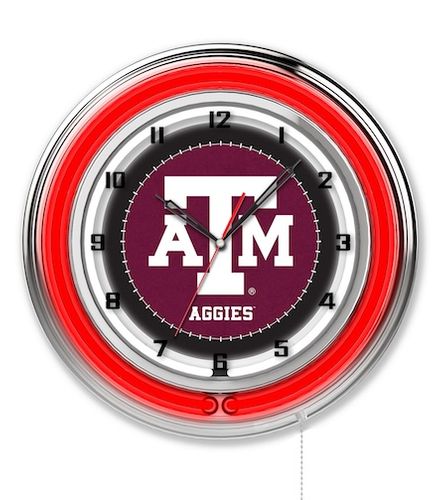 Texas A&M Neon Clock 19