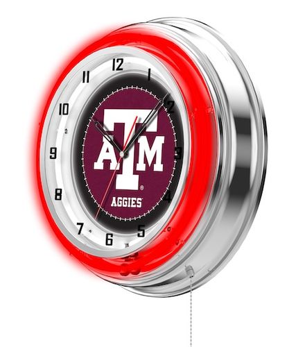 Texas A&M Neon Clock 19