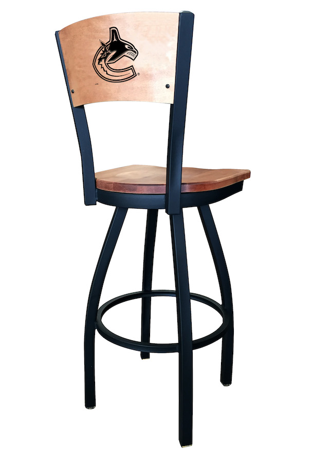 Vancouver Canucks Wood Back Stool