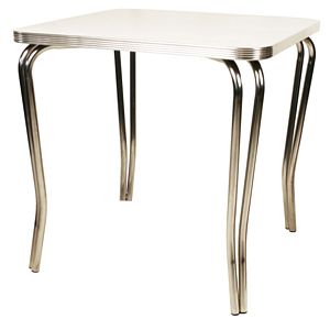 White Square Retro Diner Table - Quick Ship