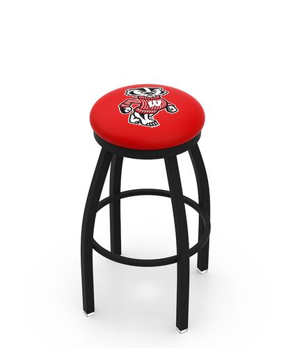Wisconsin Badgers Black Ring Swivel Stool