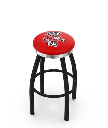 Wisconsin Badgers Chrome Ring Swivel Stool