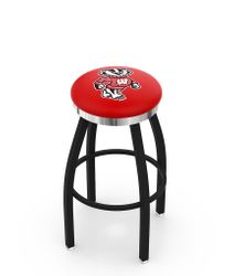 Wisconsin Badgers Chrome Ring Swivel Stool