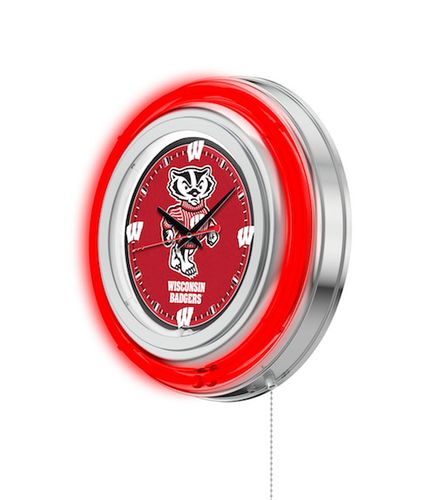 Wisconsin Badgers Neon Clock 15