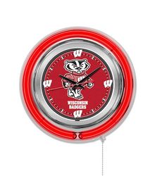 Wisconsin Badgers Neon Clock 15