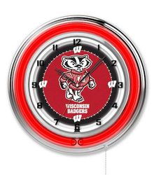 Wisconsin Badgers Neon Clock 19