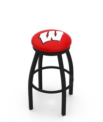 Wisconsin Black Ring Swivel Stool
