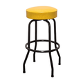 Yellow Retro Black Frame Swivel Bar Stool