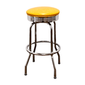 Yellow Retro Chrome Pan Swivel Stool
