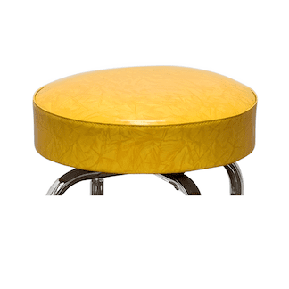 Yellow Retro Chrome Swivel Bar Stool