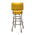 Yellow Retro Chrome Swivel Bar Stool With Back