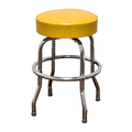 Yellow Retro Chrome Swivel Counter Stool